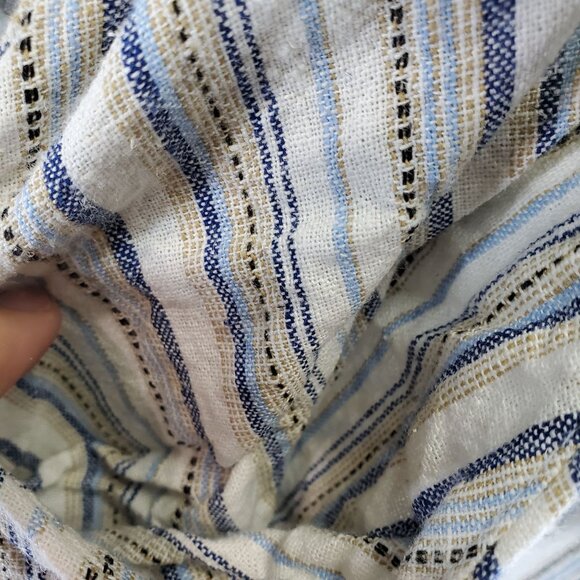 Violet Weekend Dress Womens XL Multicolor Stripe V-Neck Sleeveless Linen Blend - Picture 8 of 11